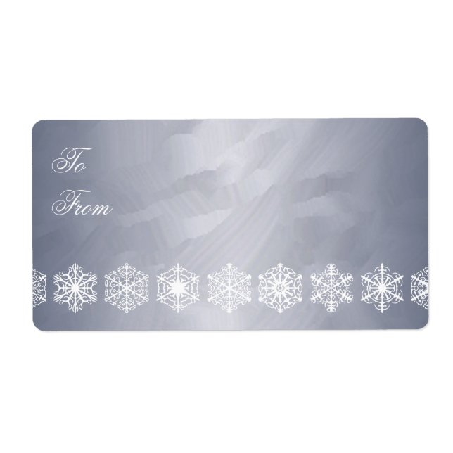 Silver Foil Snowflake Trim julgåva Märkre Fraktsedel (Framsidan)