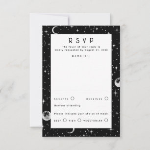 Silver Foil Stars Celestial Bröllop OSA Kort