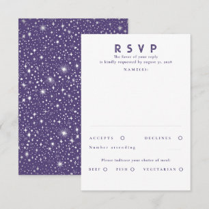 Silver Foil Stars Modern Bröllop OSA Kort