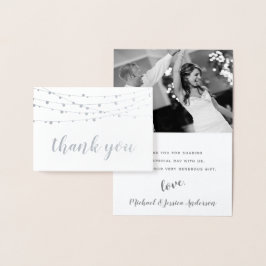 Silver Foil String Ljus Photo Tack Folierat Kort