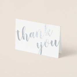 Silver Foil Tack med Photo och Namn Folierat Kort