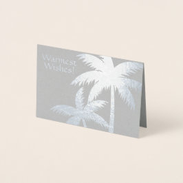 SILVER FOIL TROPICAL HANDFLATAN TRÄD CHRISTMAS CAR FOLIERAT KORT