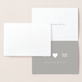 silver-folie tack för att du monogrammat bröllop folierat kort