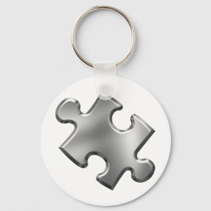 Silver för Autismpusselbiet Nyckelring