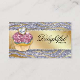 Silver för gnistra för muffin för visitkort
