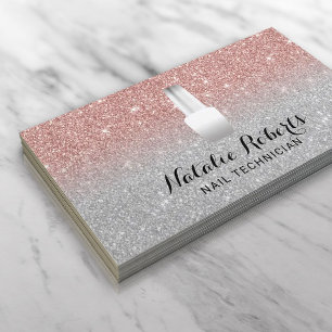 Silver för polsk Manicurist för nagelsalong rosa Visitkort