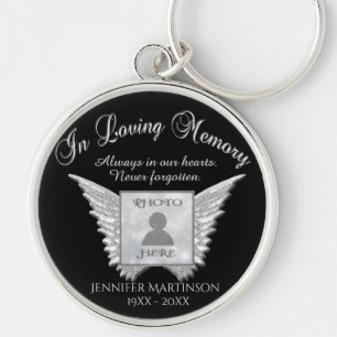 Silver fotominnesminne i överklockningsminnet rund silverfärgad nyckelring