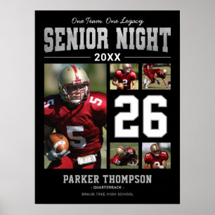 Silver Fotoposters för Senior Night-fotboll Poster