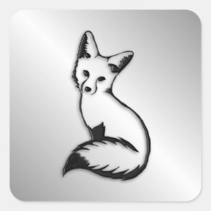 Silver Fox Fyrkantigt Klistermärke