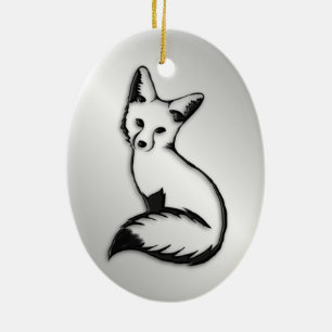 Silver Fox Julgransprydnad Keramik