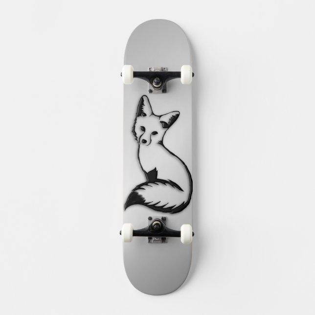Silver Fox Old School Skateboard Bräda 18 Cm (Framsida)