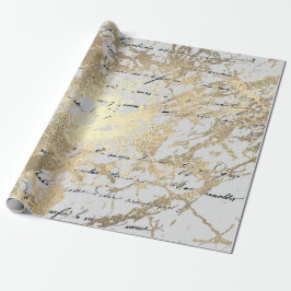 Silver Foxier Guld Script Shiny Metallic Black Presentpapper