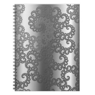 Silver Fractal Art Anteckningsbok