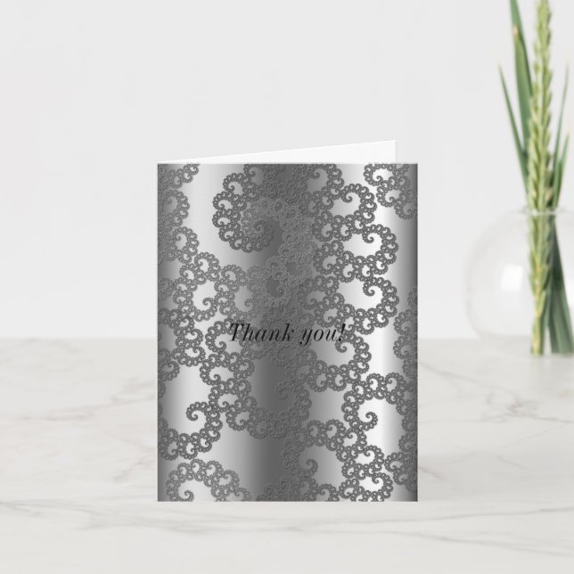 Silver Fractal Art Tack Kort (Framsida)