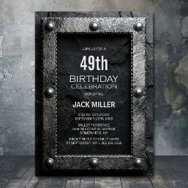 Silver Frame Black Slate Any Age Birthday Party Inbjudningar
