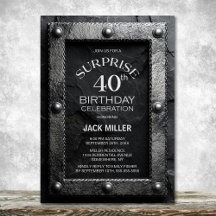 Silver Frame Black Slate Surprise 40th Birthday