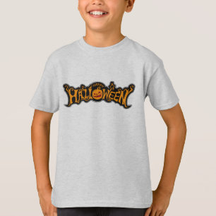 Silver Framed Happy halloween Ruby Eyed Pumpkin T Shirt
