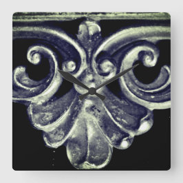 Silver Fransk Ram Fyrkantig Klocka