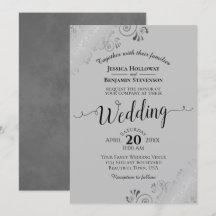 Silver Frills Elegant Grått Bröllop