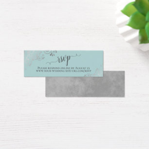 Silver Frills Mint Teal Bröllop Svar Online Kort