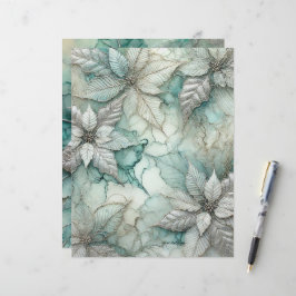 Silver Fryst Bläck Poinsettia-skrapbok