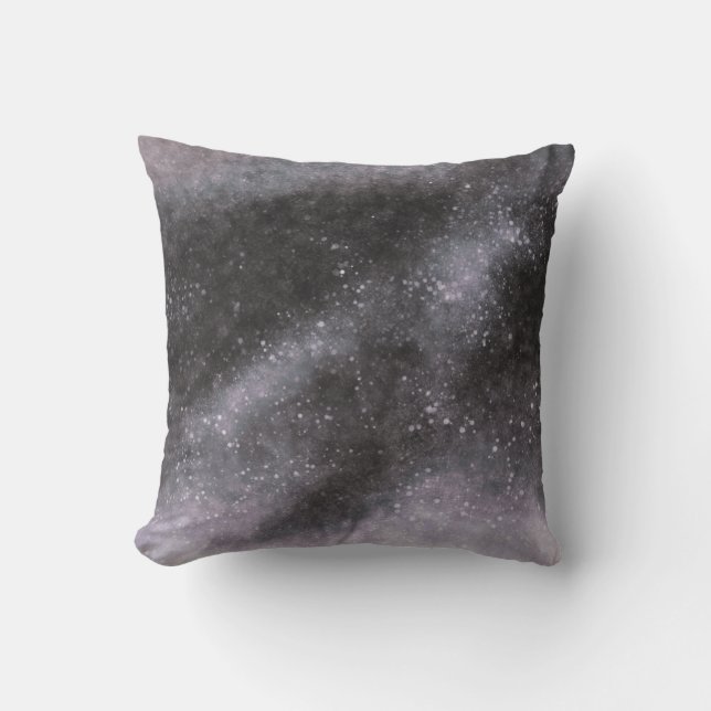 Silver Galaxy Abstrakt Gnistrande Kastkudde Kudde (Framsida)