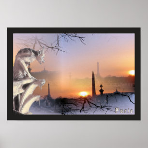 Silver Gargoyle av Notre Dame, tryckt Poster