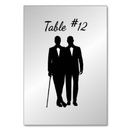 Silver Gay Bröllop växer med Namn och datum Bordsnummer