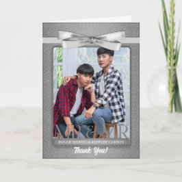 Silver Gay från två groomer Blank Bröllop Tack Kort