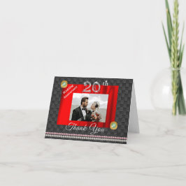 Silver & Gems 20:e Bröllop-årsdagen Tack Kort