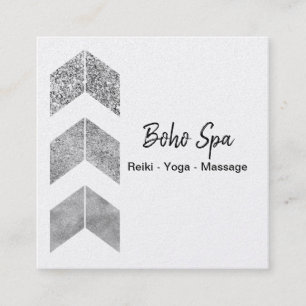 Silver Geometric Boho Fyrkantigt Visitkort