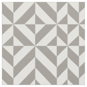 Silver Geometric Deco Cube Mönster Tyg