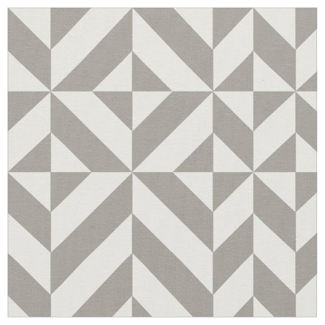 Silver Geometric Deco Cube Mönster Tyg (Närbild)