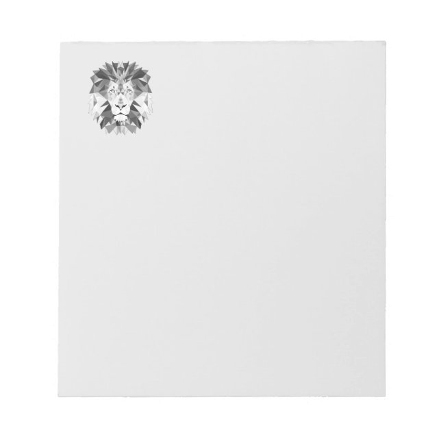 Silver Geometric Lejon Head Anteckningsblock (Framsida)