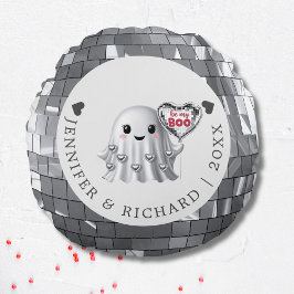 Silver Ghost Valentines ballondesign Mönster Rund Kudde
