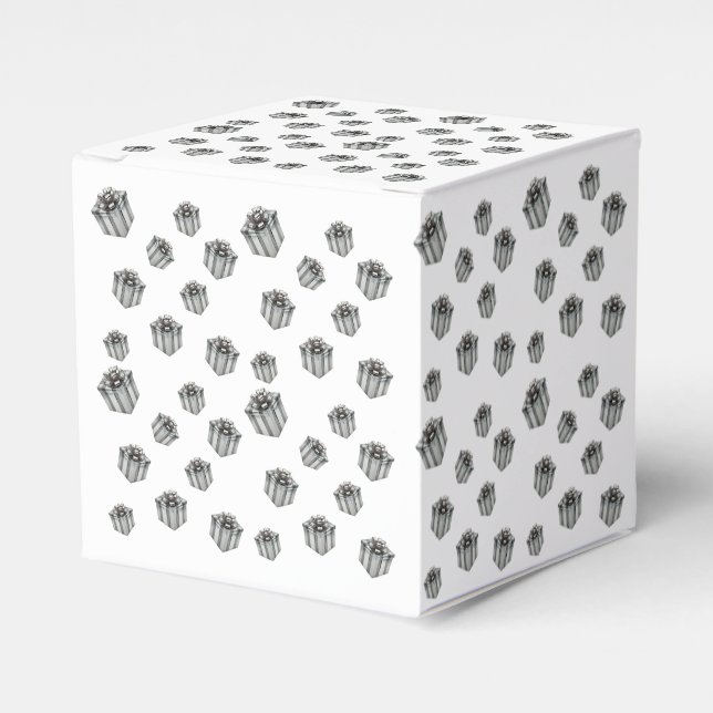 Silver Gift Boxes Elegant Holiday Premium Party Presentaskar (Framsidan Sidan)