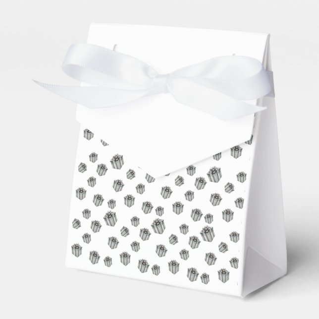 Silver Gift Boxes Elegant Holiday Premium Party Presentaskar (Framsidan Sidan)