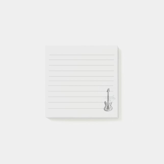 Silver Gitarr Post-it Notis Block (Framsida)