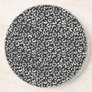 Silver Glam Black Leopard Skriv ut Underlägg