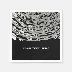 Silver Glam Cheetah Skriv ut Exotic Print Party Pappersservett