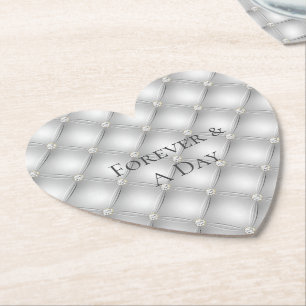 Silver Glam Diamond Bröllop Underlägg Papper
