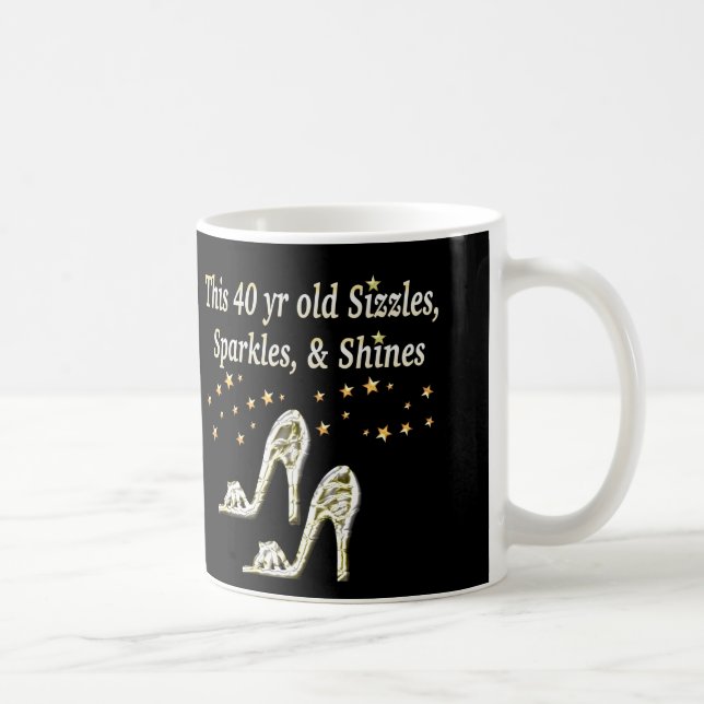 SILVER GLAMOROUS 40 BIRTHDAY DESIGN KAFFEMUGG (Höger)