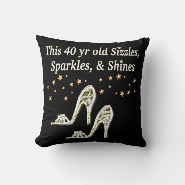 SILVER GLAMOROUS 40 BIRTHDAY DESIGN KUDDE (Framsida)