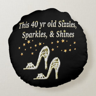 SILVER GLAMOROUS 40:E BIRTHDAG-KONSTRUKTION RUND KUDDE