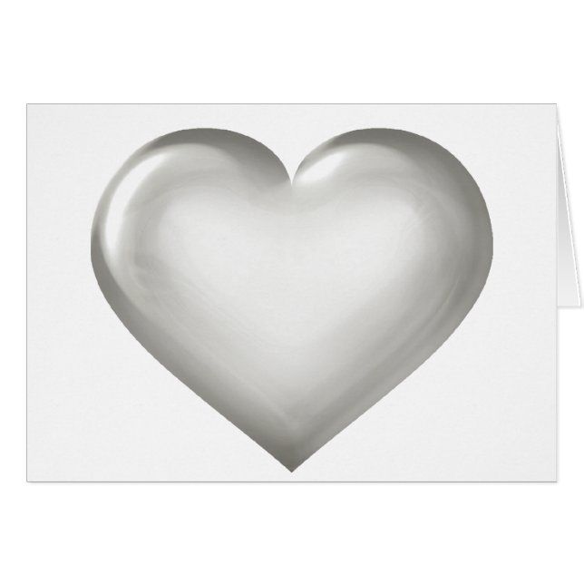 Silver Glass Heart OBS Kort (Framsidan Horizontal)