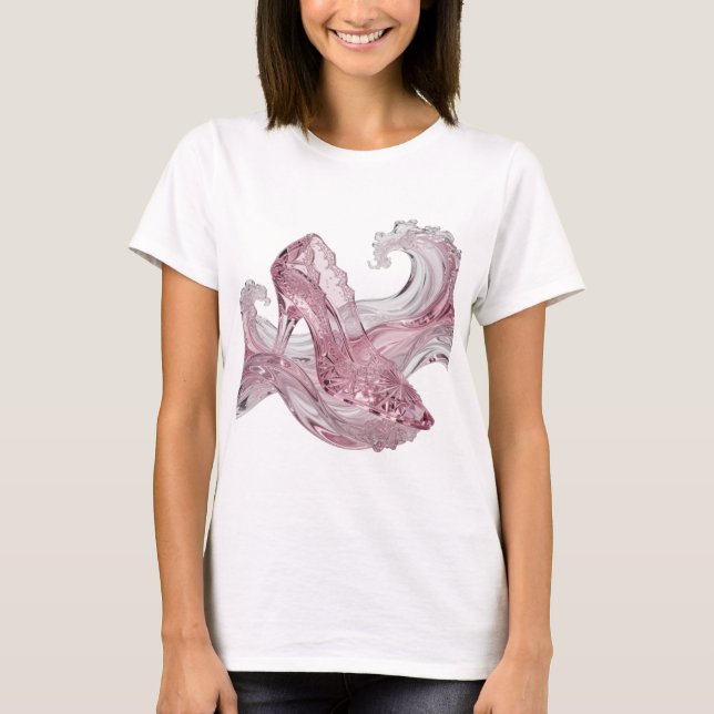 Silver GLASSSLIPPER VÅG Djärv Design T Shirt (Framsida)