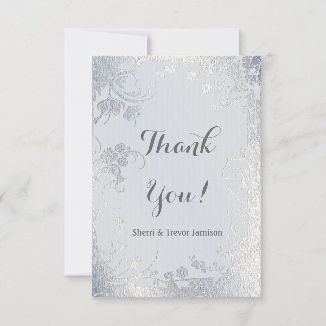 Silver Glimmer Blommigt-årsdag Tack (Framsida)