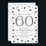Silver Glitter, 60:e Födelsedagsfesten Inbjudningar<br><div class="desc">Silver Glitter ligger 60:e Födelsedagsfest inbjudan.</div>