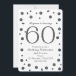 Silver Glitter, 60:e Födelsedagsfesten Inbjudningar<br><div class="desc">Silver Glitter ligger 60:e Födelsedagsfest inbjudan.</div>