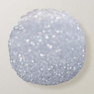 silver glitter abstraktens bakgrund i rund kudde